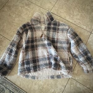 Thread & Supply Kids Fuzzy Plaid Jacket